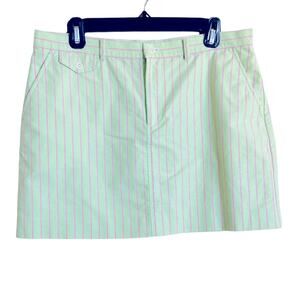 Vintage Y2K Ralph Lauren Striped Cotton Mini Skirt Lime Pink Size 10